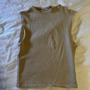 Zara cream Muscle Tee Sleeveless Top